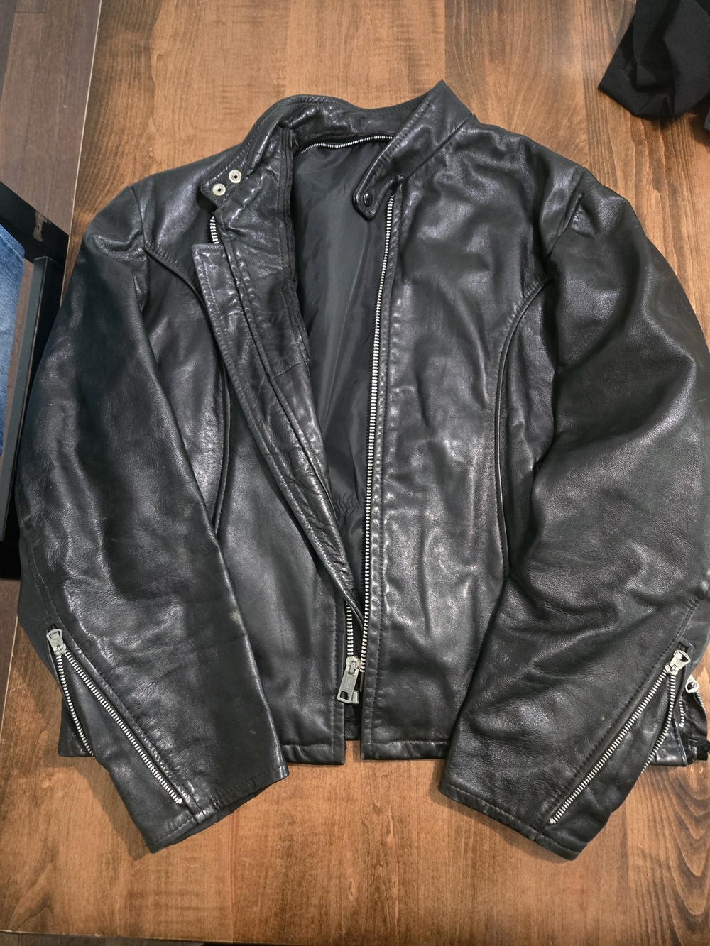 Classic Black Leather Jacket - Men's Biker Style
